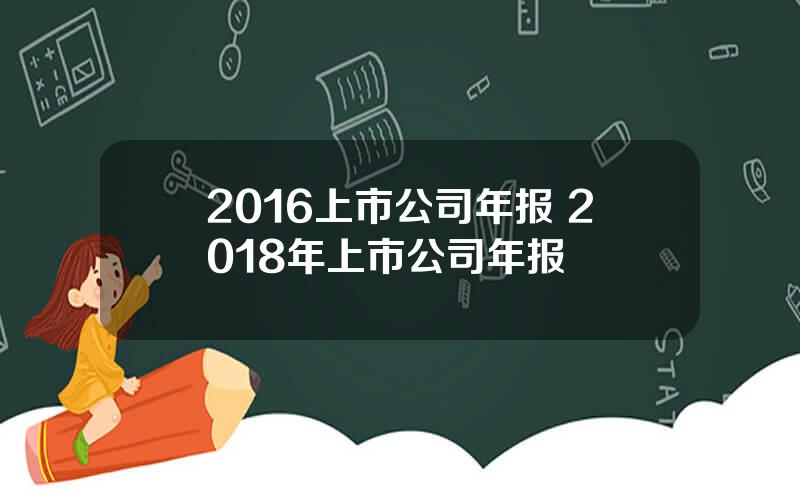 2016上市公司年报 2018年上市公司年报